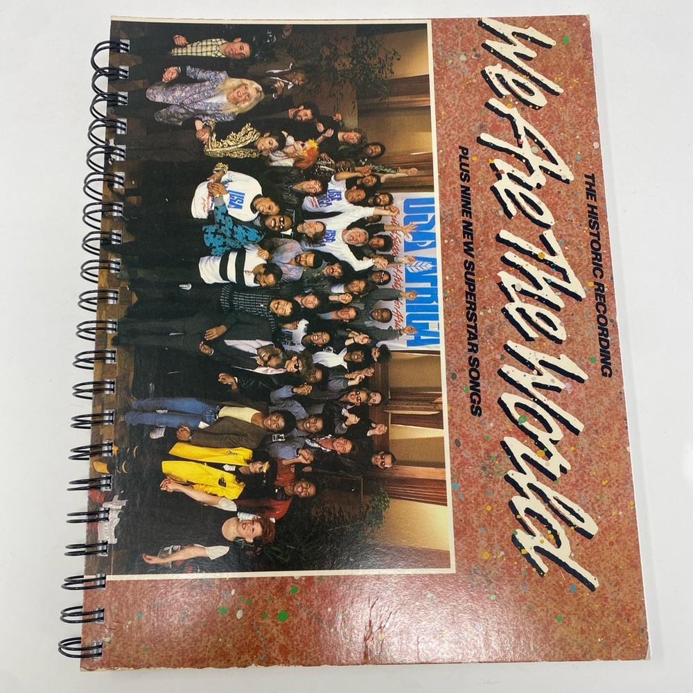 Upcycled We Are The World Record Album Notebook Handmade